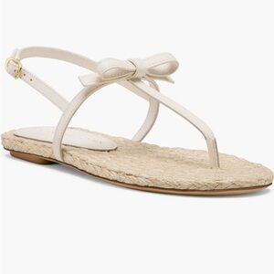 NIB Stuart Weitzman Felicity Espadrille Sandals Cream/Natural Size 7